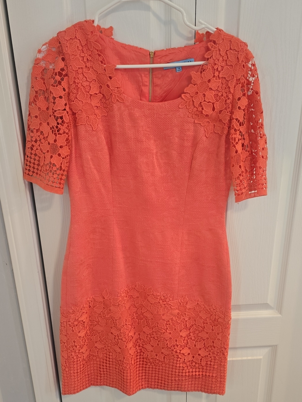 ANTONIO MELANI Coral Lace-Detail Sheath Dress
